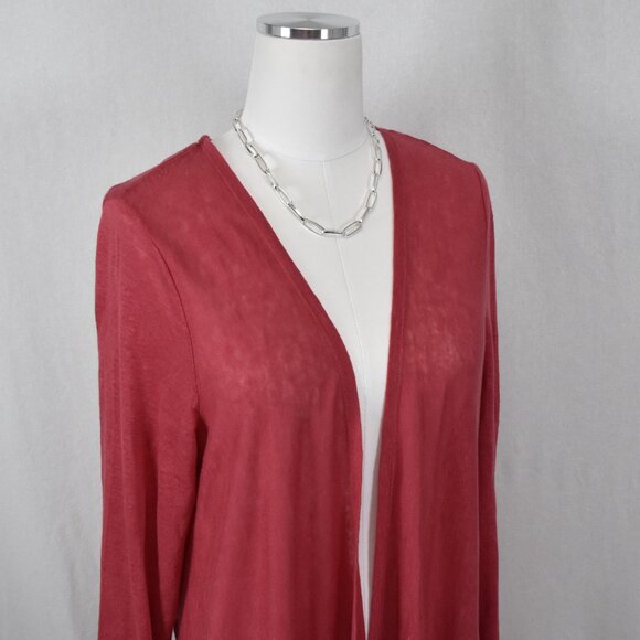 TAHARI Open-Front Cardigan – XL – Coral - Picture 2 of 6